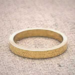 Solid Gold Flat Wedding Band, 3mm wide, classic wedding ring, available in: 10k, 14k, 18k, 22k, unisex, minimilist image 2