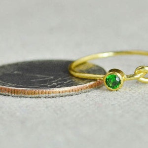 Emerald Infinity Ring, Gold Filled Ring, Stackable Rings, Mother's Ring, May Birthstone, Gold Infinity Ring, Gold Knot Ring image 3