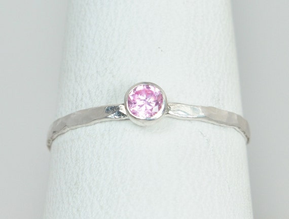 Pink tourmaline clearance stackable ring