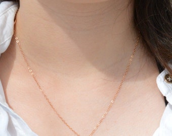 Rose Gold Filled and Solid Gold Dew Drop Necklace, Gold Circle Necklace, Dew Drop Necklace, Minimal Necklace, Dainty Necklace, Bohemian