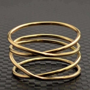 Criss Cross Ring, Gold Filled Ring, Crossover Ring, Wraparound Ring, Cross Ring, Wrap Ring, 14k Gold Filled, Alari, Gold Wrap Ring, 2 Wrap image 3