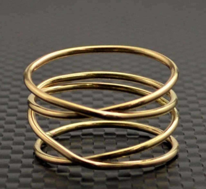 Criss Cross Ring, Gold Filled Ring, Crossover Ring, Wraparound Ring, Cross Ring, Wrap Ring, 14k Gold Filled, Alari, Gold Wrap Ring, 2 Wrap image 3