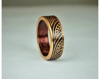 Burgundy Thai Coin Ring, Wave Ring, Ray Ring, Thailand Coin ring, Coin Art, Thai Art, Thailand art, Burgundy Ring, Bronze Ring, Coin Ring