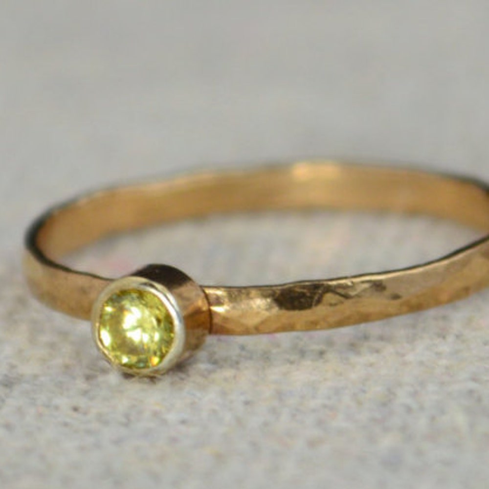 Classic Rose Gold Filled Topaz Ring solitaire solitaire image 0