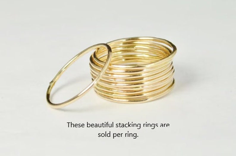 Thin Round Gold Stackable Ring, 14k Gold Filled, Stacking Rings, Dainty Gold Ring, Tiny Ring, Skinny Ring, Gold Filled Ring, Thin Gold Ring image 1