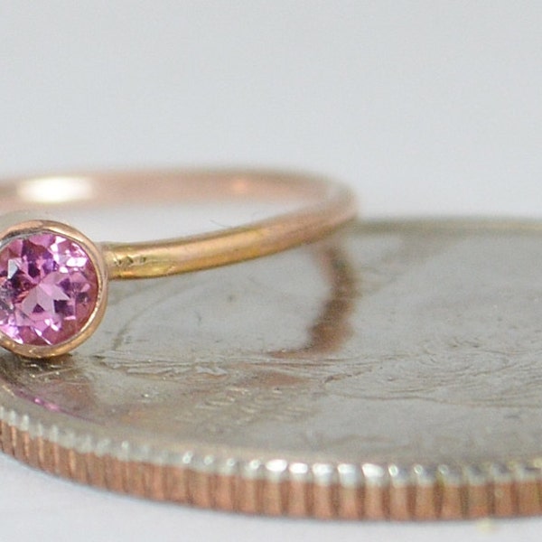 14k Rose Gold Pink Tourmaline Infinity Ring 14k Rose Gold image 2