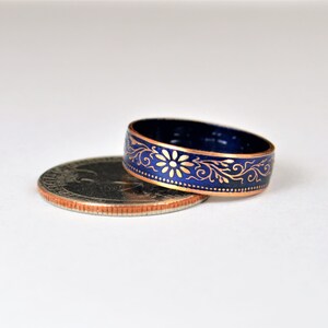 Coin Ring, Japanese Coin Ring, Coin Ring, Bronze Ring, Blue Ring, Japanese Jewelry, Coin Rings, Japanese Art, Coin Art, Japanese Ring image 4