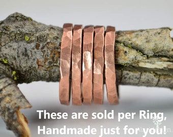 Super Thick Stackable Copper Ring(s),Copper Rings,Stackable Rings, Copper Ring, Hammered Copper, Copper Band, Pure Copper, Copper Jewelry