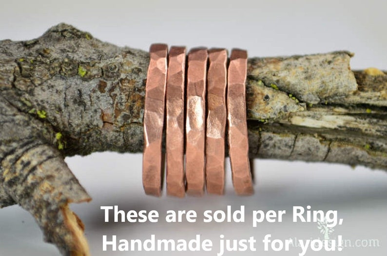 Super Thick Stackable Copper Rings,Copper Rings,Stackable Rings, Copper Ring, Hammered Copper, Copper Band, Arthritis Ring, Copper Jewelry image 1