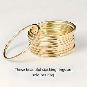 Thin Round Gold Stackable Ring, 14k Gold Filled, Stacking Rings, Dainty Gold Ring, Tiny Ring, Skinny Ring, Gold Filled Ring, Thin Gold Ring