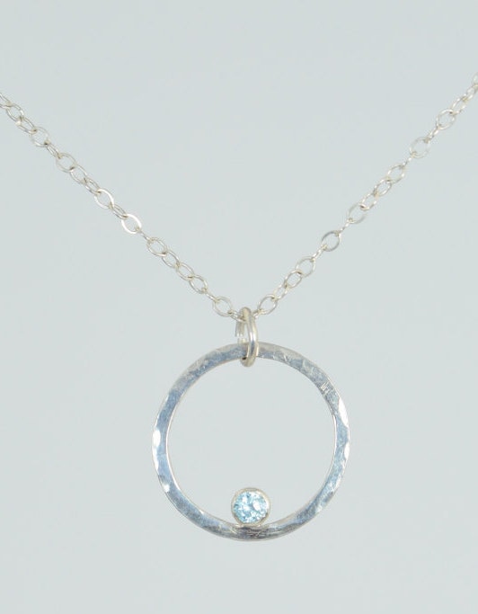 aquamarine mothers necklace