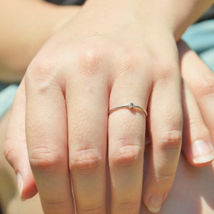 Alexandrite Ring, White Gold Ring, June Ring, Stacking Ring, Mother's Ring, Dainty Ring, Tiny Alexandrite, June Birthstone, Solid Gold Ring image 2