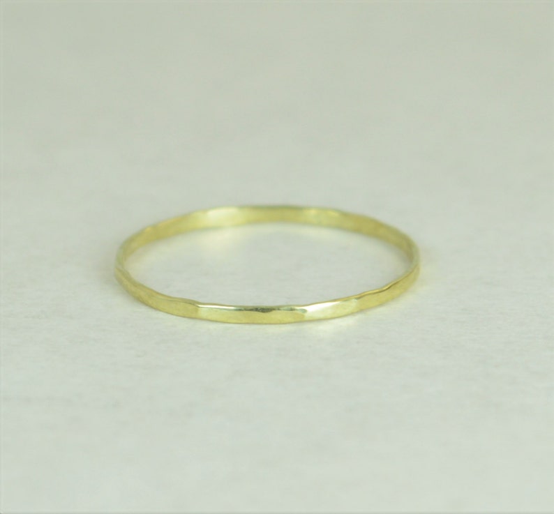 Green Gold Ring, 14k Green Gold Ring, Minimal Gold Ring, Super Thin Gold Ring, Solid Gold Ring, 14k Gold Ring, Real Gold Ring, Gold Ring image 2