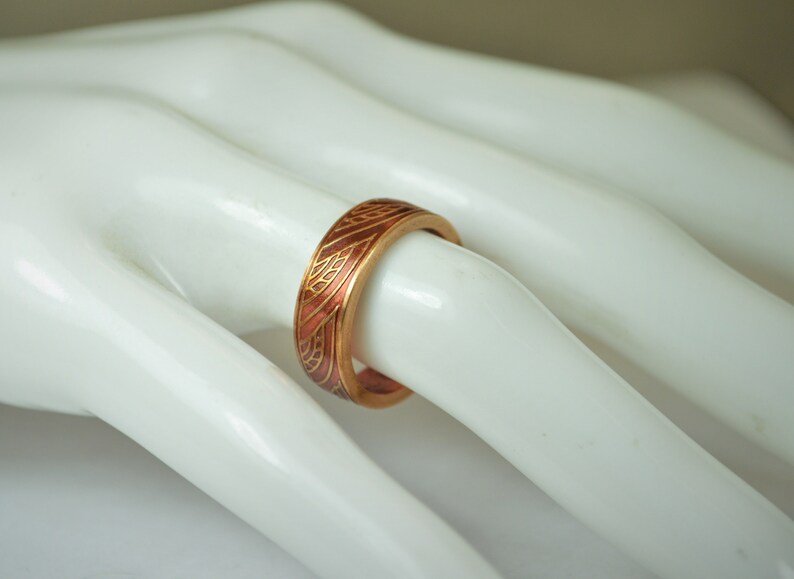 Ray Ring Coin Art Dusky Rose Ring Thailand art Bronze Ring Coin Ring Wave Ring Dusky Rose Thai Coin Ring Thai Art Thailand Coin ring
