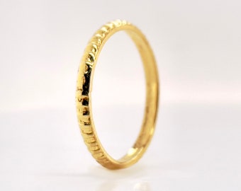 Solid Gold Coin Edge Pattern Ring, 2.5mm,Bohemian, Rustic Wedding Ring, Choose 10k, 14k, 18k, or 22k Solid Gold Rings, Boho Ring, Rustic Solid Gold Coin Edge Pattern Ring, 2.5mm,Bohemian, Rustic Wedding Ring, Choose 10k, 14k, 18k, or 22k Solid Gold Rings, Boho Ring, Rustic