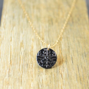 Japanese Coin Necklace, Black Coin Necklace,Coin Art, Japanese Art, Bronze Coin, Japanese, Boho Necklace, Two-Sided,Coin Charm, Charm,Orient image 3