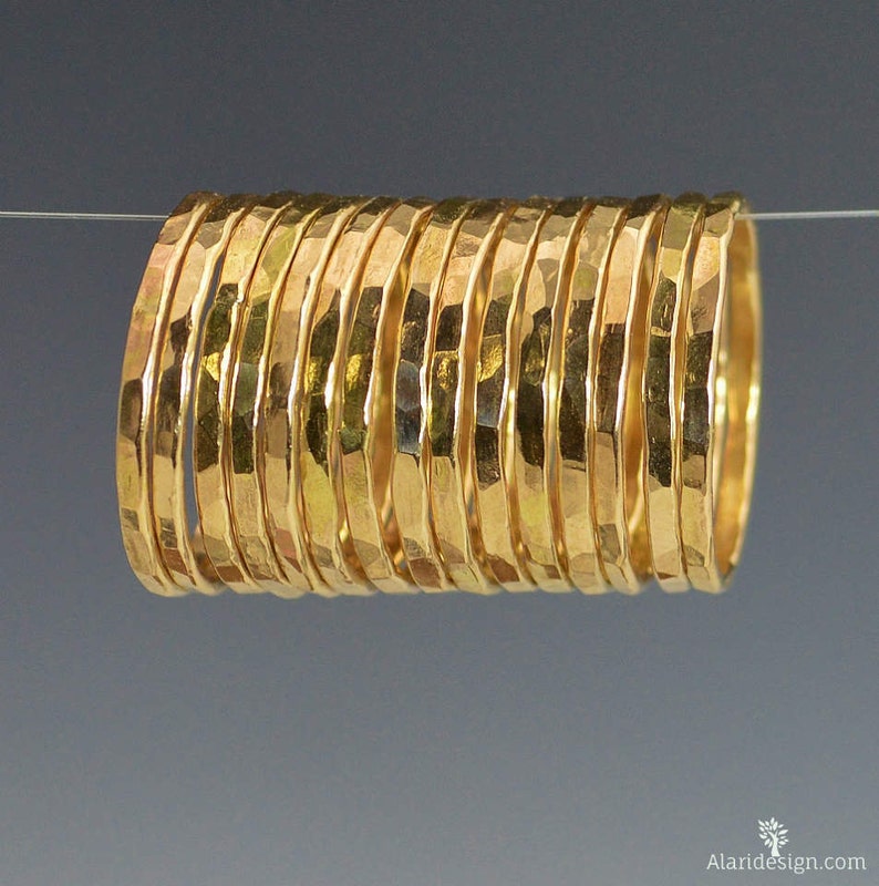 15 Classic Gold Stackable Rings 14k Gold Filled Gold - Etsy