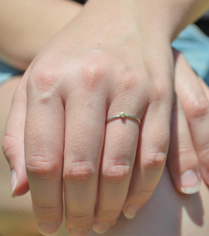 Tiny Topaz Ring, White Gold Topaz Ring, Topaz Stacking Ring, Topaz Mothers Ring, November Birthstone, Topaz Ring, Dainty Gold Topaz Ring image 1