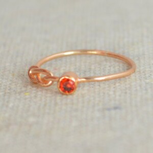14k Rose Gold Filled Infinity Ring, Rose Gold Filled Ring, Stackable Rings, Mothers Ring, Birthstone, Rose Gold Ring, Rose Gold Knot Ring image 2