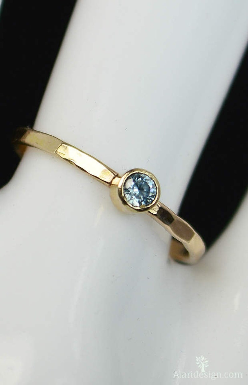 Classic 14k Gold Filled Aquamarine Ring, Gold Solitaire, Solitaire Ring, 14k Gold Filled, March Birthstone, Mothers Ring, Gold Band, Yellow image 1