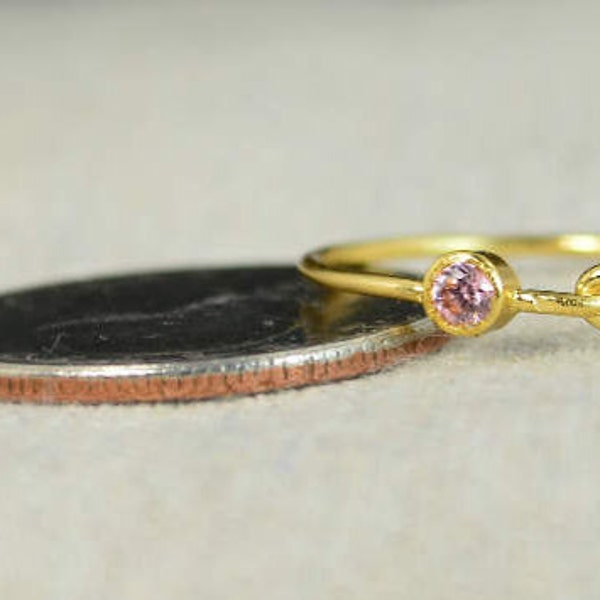 Pink Tourmaline Infinity Ring Gold Filled Ring Stackable image 2
