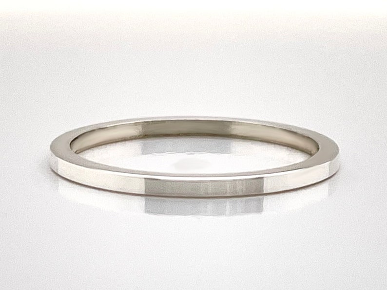 1.25mm Thick Square Silver Ring, Square Sterling Band, Minimal RIng, Sterling Silver Ring, Danity Band, 925 Silver, Stacking Ring, Boho image 2