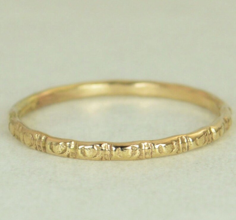 14k Gold Bohemian Ring, Rustic Wedding Ring, Heirloom Quality, Classic 14k Gold Ring, Gold Boho Ring, Rustic Gold Rings, Gold Band, G5 image 2