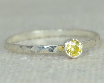 Dainty Gold Topaz Ring, Silver, Stackable Rings, Mothers Ring, November Birthstone Ring, Skinny Ring, Birthday Ring