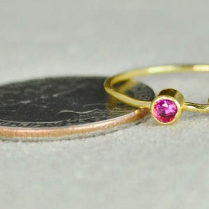 Ruby Infinity Ring, Gold Filled Ring, Stackable Rings, Mother's Ring, July Birthstone Ring, Gold Infinity Ring, Gold Knot Ring image 3