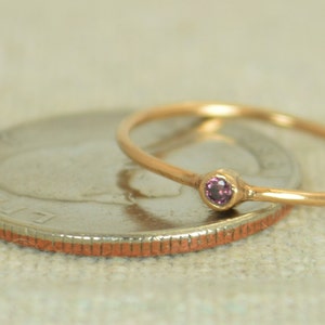 Tiny Alexandrite Ring, Rose Gold Filled Alexandrite Stacking Ring, Rose Gold Alexandrite Ring, Alexandrite Mothers Ring, June Birthstone image 3