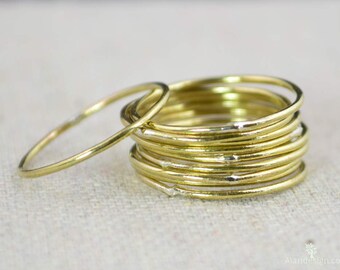 Thin Round Brass Stacking Ring(s), Gold Brass Ring, Brass Stacking Ring, Brass Jewelry, Brass Ring, Dainty Brass Ring, Brass boho Ring, gold