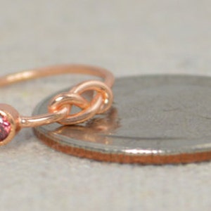 Alexandrite Infinity Ring, Rose Gold Filled Ring, Stackable Rings, Mother's Ring, June Birthstone Ring, Rose Gold Ring, Rose Gold Knot Ring image 3