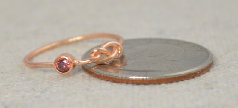 Alexandrite Infinity Ring, Rose Gold Filled Ring, Stackable Rings, Mother's Ring, June Birthstone Ring, Rose Gold Ring, Rose Gold Knot Ring image 3