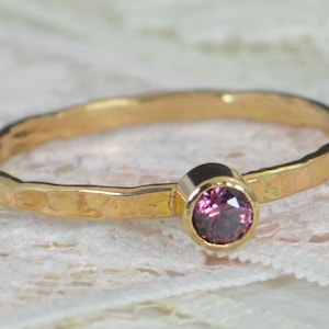 Alexandrite Engagement Ring, 14k Gold, Alexandrite Wedding Ring Set, Rustic Wedding Ring Set, June's Birthstone, Solid 14k Alexandrite Ring