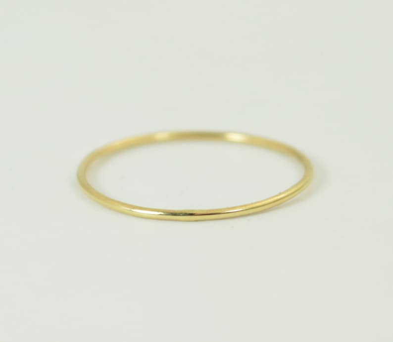 Solid Round 14k Yellow Gold Ring, Super Thin Stacking, Minimal Gold Ring, Yellow Gold Ring, Solid Gold Ring, 14k Gold Ring, Real Gold Ring image 3