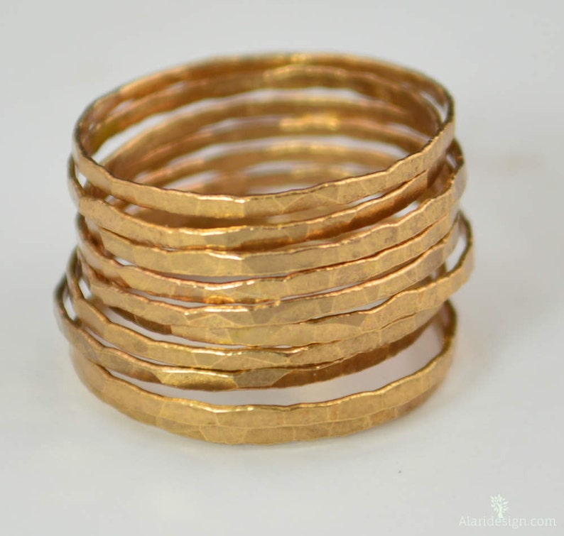 Rose Gold Vermeil Stacking Rings Super Thin Rose Gold image 1