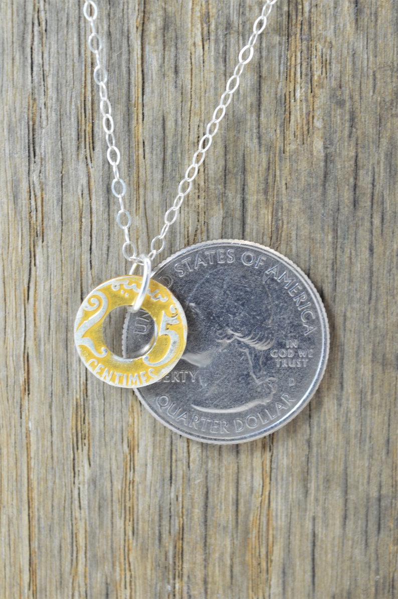 Moroccan Coin Necklace, Gold Coin Necklace, Coin Art, Morocco, Silver Coin, Moroccan Art, Boho Necklace, Two-Sided, Coin Charm, Charm image 6