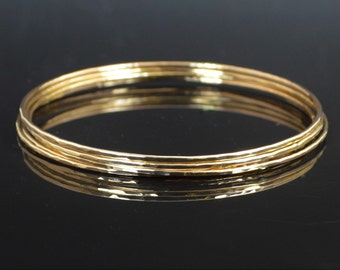 Gold Filled Bangle, Thin Bangle, Textured Bangle, Gold Bangle, Thin Gold Bangle, Gold Bracelet, Hammered Gold Bangle, Alari, Textured Bangle