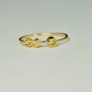 14k Gold Topaz Infinity Ring, 14k Gold Ring, Stackable Rings, Mother's Ring, November Birthstone Ring, Gold Infinity Ring, Gold Knot Ring image 1