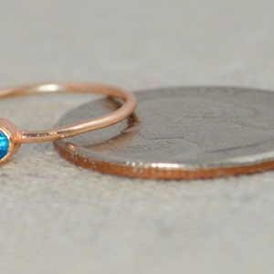 Blue Zircon Infinity Ring, Rose Gold Filled Ring, Stackable Rings, Mothers Ring, December Birthstone, Rose Gold Ring, Rose Gold Knot Ring image 3