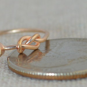 Topaz Infinity Ring, Rose Gold Filled Ring, Stackable Rings, Mother's Ring, November Birthstone Ring, Rose Gold Ring, Rose Gold Knot Ring image 3