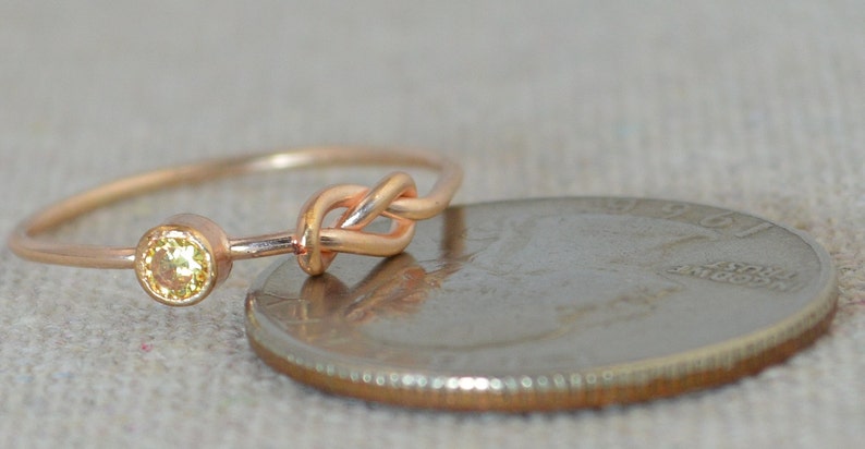 Topaz Infinity Ring, Rose Gold Filled Ring, Stackable Rings, Mother's Ring, November Birthstone Ring, Rose Gold Ring, Rose Gold Knot Ring image 3