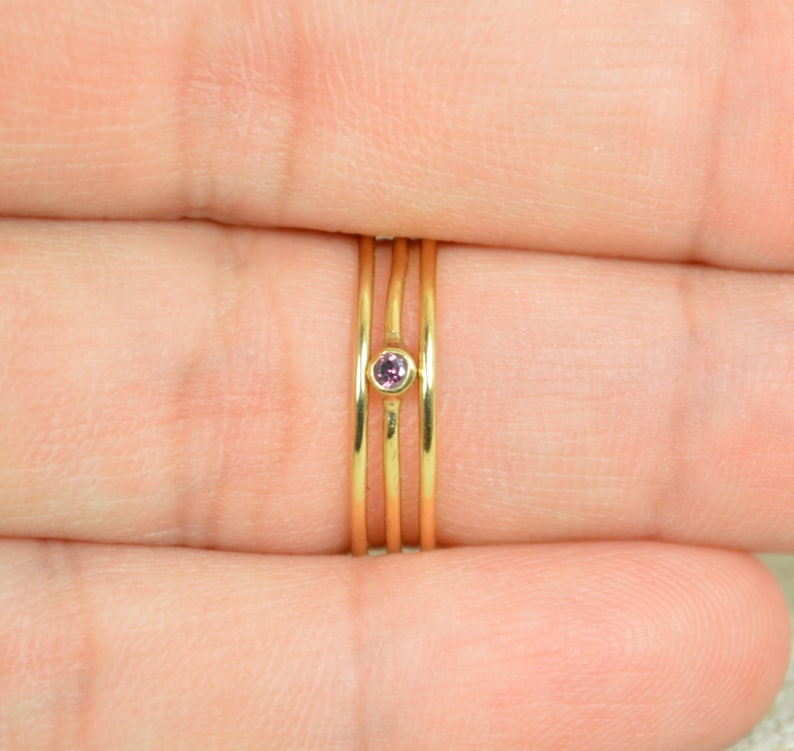 Tiny Alexandrite Ring, Alexandrite Stacking Ring, Gold Filled Alexandrite Ring, Alexandrite Mothers Ring, June Birthstone, Gold Filled Ring image 2