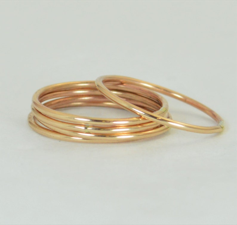 Thin Round Bronze Stacking Rings, Bronze Ring, Bronze Stacking Ring, Bronze Jewelry, Bronze Ring, Dainty Bronze Ring, BoHo Ring image 2