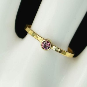 Classic 14k Gold Filled Alexandrite Ring, Gold solitaire, solitaire ring, 14k gold filled, June Birthstone, Mothers Ring, gold band, yellow image 2