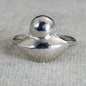 Flying Saucer Ring, UFO Ring, Statement Rings, Alien Ring, Fun Rings, Solid Silver Ring, Bohemian Ring, Fun Gifts, Roswell, UFO Jewelry image 1