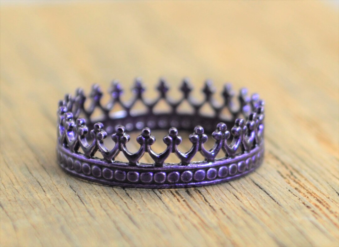 Purple Ring Purple Wedding Princess Ring Crown Ring Purple Etsy