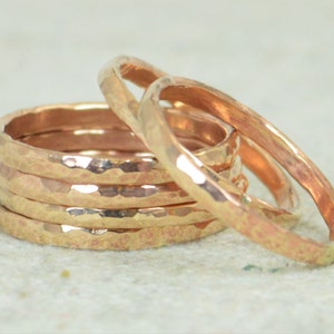 Thick Stackable Bronze Rings, Bronze Rings, Stackable Rings, Bronze Ring, Hammered Ring, Bronze Band, Arthritis Ring, Bronze Jewelry image 1