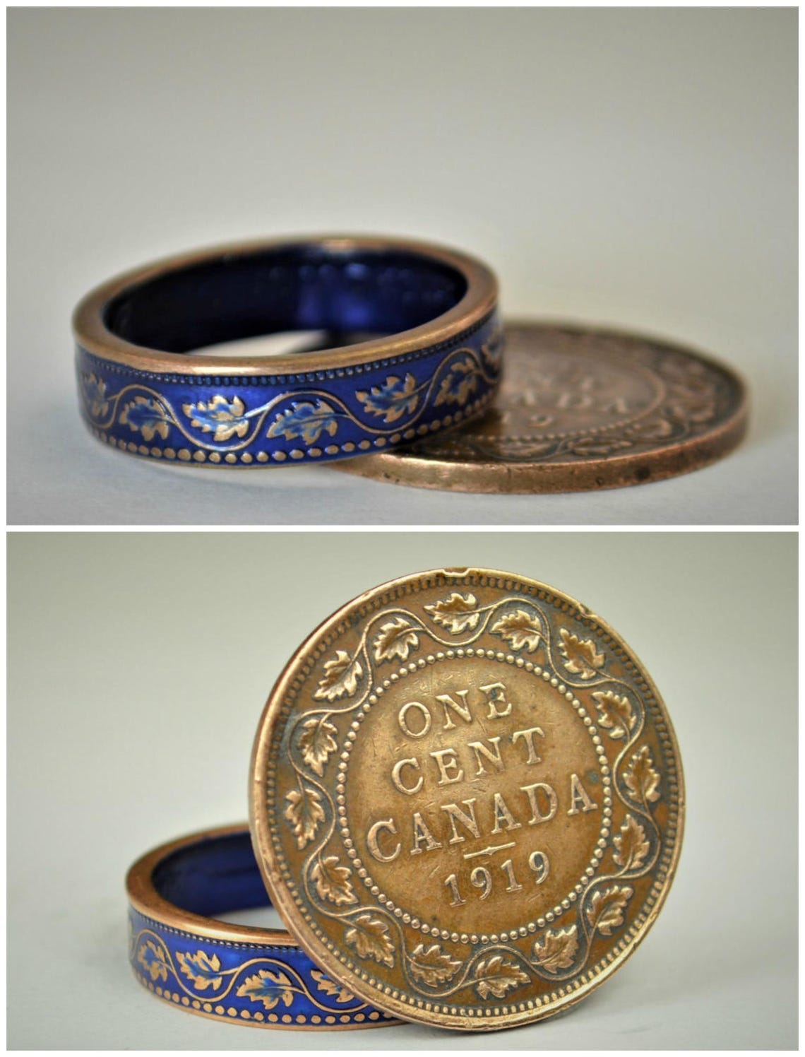 Statement Ring Coin Ring Vine Ring Copper Ring Canadian | Etsy