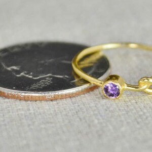 Gold Amethyst Infinity Ring, Gold Filled Ring, Stackable Rings, Mothers Ring, February Birthstone, Gold Infinity Ring, Gold Knot Ring image 3